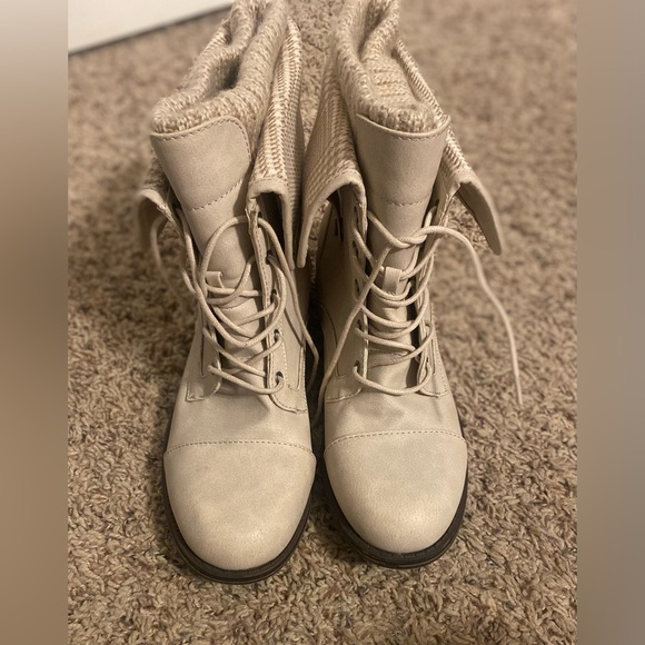 JustFab Elenora Sweater Fold over Ankle Boots, 11 - Picture 2 of 6